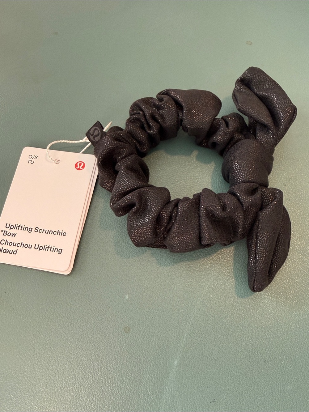Lululemon Uplifting Scrunchie Bow Black Foil NWT ✨🖤